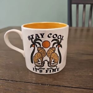 Cheetahs Snakes Palms Stay Cool It's Fine Mug - Real Fun Wow For Anthropologie